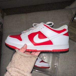 Nike “champion red” dunks in youth boys size 6